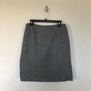 INC Black & Grey Chevron Knit Skirt